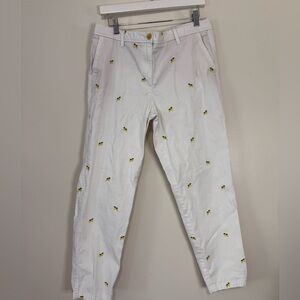Talbots “Girlfriend chino” white with embroidered lemon design in size 12